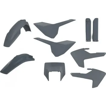 POLISPORT kompletní plasty s krytem světla předního a předních tlumičů HUSQVARNA TE/FE 17-19, barva šedá NARDO GREY HUSQVARNA TE 125 rok 17-19