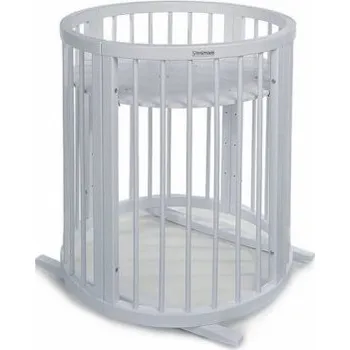 Dětská postýlka Mimiko kulatá postýlka 9v1 Round - Grey