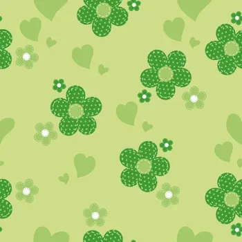 Šusťákovina KENT, potisk zelené kytičky, látka metráž