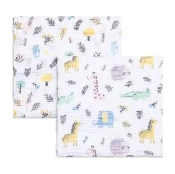 látková plena FunnaBaby mušelínové plenky 2 ks - Safari, 90 x 90 cm