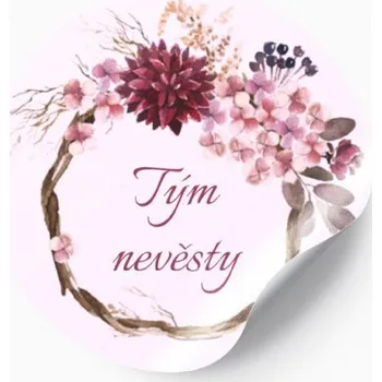 Svatební dekorace Rozlučková nálepka malovaný věnec