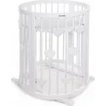 Mimiko kulatá postýlka 9v1 Hearts - White