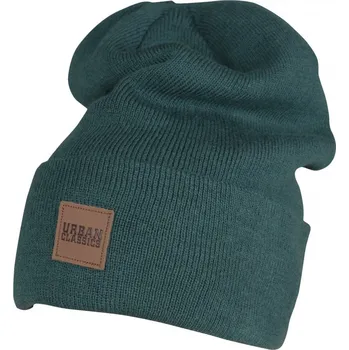 Čepice Čepice Urban Classics Leatherpatch Long Beanie - jasper