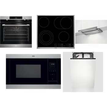 Set domácích spotřebičů AEG Mastery SteamBake BCK455350M + AEG Mastery DirectTouch HK654070XB + AEG DPE5660M + AEG Mastery MSB2547D-M + AEG Mastery GlassCare FSE73407P