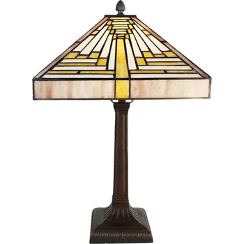 Lampička Pyramidová stolní lampa Tiffany - 31*31*48 cm E27/max 1*60W