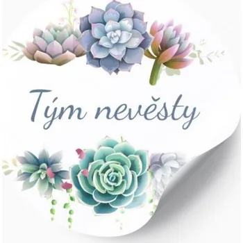 Svatební dekorace Rozlučková nálepka sukulenty