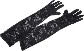 Rukavice Stoklasa Dlouhé společenské krajkové rukavice černé 43 cm