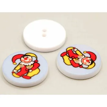 Knoflík Dětský knoflík - kašpárek - modrá - průměr 1,5 cm