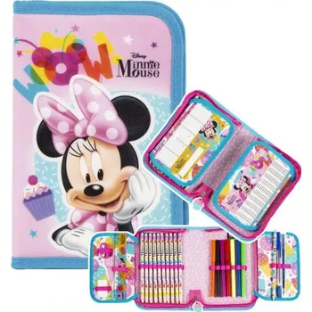 Penál VYBAVENÝ PENÁL MINNIE, školní pouzdro Minnie s výbavou