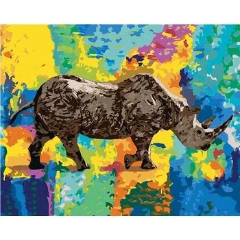 Zuty - Malování Podle Čísel - Nosorožec, 40X50 Cm, Plátno