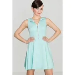 Rozšířené šaty s ozdobným zipem K098 LENITIF Barva: Mátová, Velikost: M