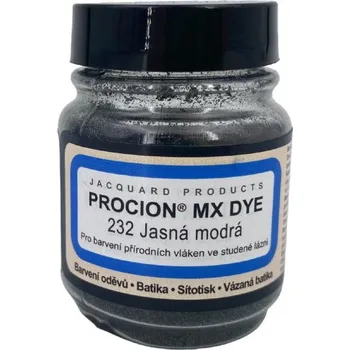 Speciální výtvarná barva Jacquard Reaktivní barvy na batikování Procion MX jasně modrá19g 232