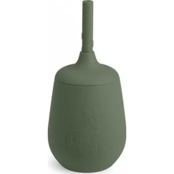 Nuuroo Adita silikonový hrneček s brčkem - Dusty Green