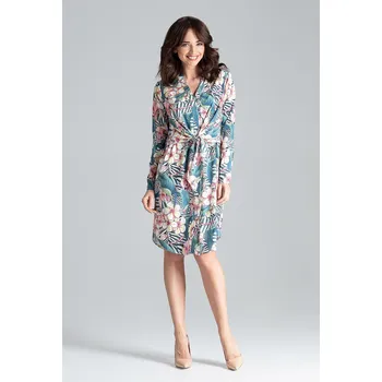 Dámská móda Šaty se zavazováním L031 LENITIF Barva: Barevná, Velikost: XL