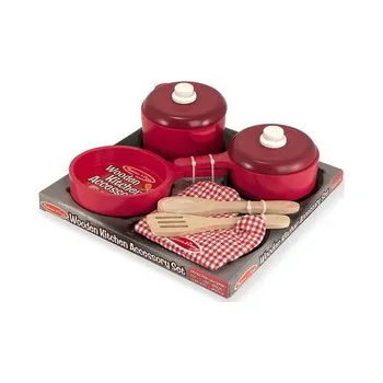 Dětská kuchyňka Kuchyňský dřevěný set - Nádobí