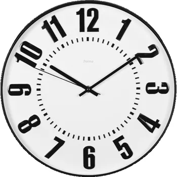Hodiny Hama Black Digits, nástěnné hodiny, 3D číslice, průměr 35 cm, tichý chod