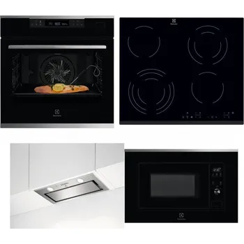 Set domácích spotřebičů ELECTROLUX KOBCS31X + ELECTROLUX EHF6343FOK + ELECTROLUX LFG716X + ELECTROLUX LMS2203EMX