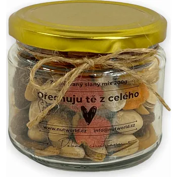 Nutworld.cz Zamilovaná ořechová směs ve skle slaná 160g - Ořechuju Tě