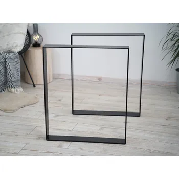 Stolová podnož Treesome Železná Industrial Podnož Stolová Noha z Pásoviny 2ks Černá Rozměr: Š 60 x V 72 cm