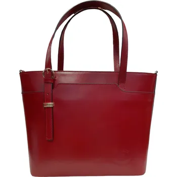Kabelka Vera Pelle luxusní dámská kabelka z pravé hladké kůže červená H14251 R cervená