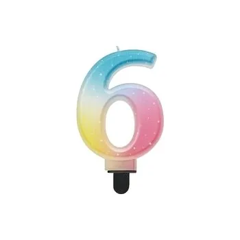 Dortová svíčka Dortová svíčka OMBRÉ - Číslice 6