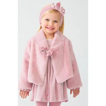 Kojenecká bunda Mayoral Dívčí chlupatý kabátek Abe and Lula 5802 růžový barva: růžová, Rozměr: 98