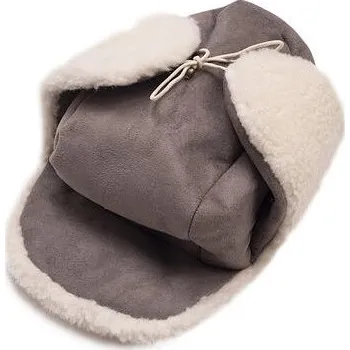 Čepice Vlnka Beranice z ovčí vlny velur šedá velikost oblečení M