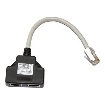 Adaptér k notebooku Adaptér rozdvojka RJ45, 1x8p8c/2x8p4c, TEL-TEL