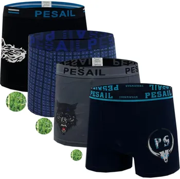 Boxerky PeSaiL Pánské boxerky bambusové mix dezénů ( 4 ks v balení ) Barva: Mix barva, Velikost: M