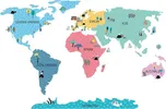 Kopko Mapa světa samolepka na zeď…