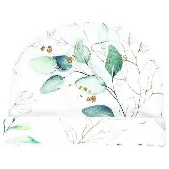 Kojenecká čepice ENIE BABY dětská čepice S OHYBEM Golden Leaves 16-18m