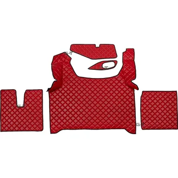 autokoberec Koberce kožené pro MAN TGX od 2020, 2 šuplíky, AUTOMAT, červená barva