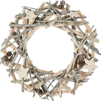 Věnec Atmosphera Zimní věnec na dveře 32 cm bílý/šedý