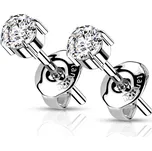 Šperky4U Titanové náušnice se zirkony - KM2017-04