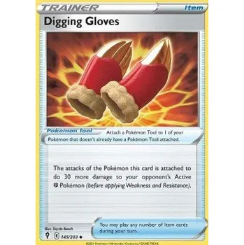 Volný čas Pokémon EVS 145/203 Digging Gloves - Evolving Skies Stav: Near Mint, Verze: REVERSE HOLO