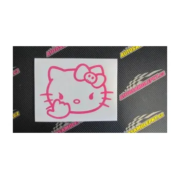 Samolepicí dekorace na vozidlo Hello Kitty fuck (17 - šedá) SAMOLEPKA NA AUTO, NÁLEPKA, FÓLIE, POLEP, TUNING, VLASTNÍ TEXT, TISK, AUTOSAMOLEPKY.cz, POLEPY, OBRÁZEK, LOGO, 3D STICKERS
