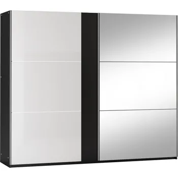 Komoda Šatní skříň SACRAMENTO 250 černá/bílá lesk