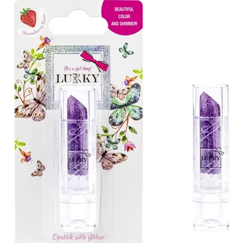 Přípravek na rty LUKKY rtěnka se třpytkami nachová