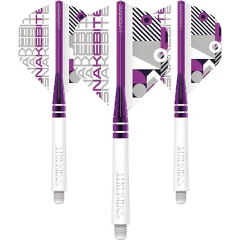 Příslušenství pro šipky Red Dragon Sada letek a násadek - Peter Wright Snakebite Combo - White