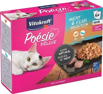 Krmivo pro kočku Vitakraft Cat Poésie Délice Gelee losos/krůta 6x 85 g