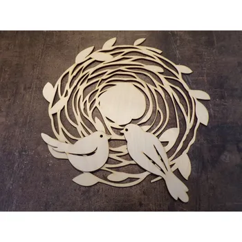 Velikonoční dekorace Dřevěný jarní věnec 20 cm