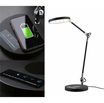 Lampička PAULMANN LED stolní lampa na psací stůl Numis 11W Qi nabíjení telefonu WhiteSwitch 2.700-6.500K 789.10