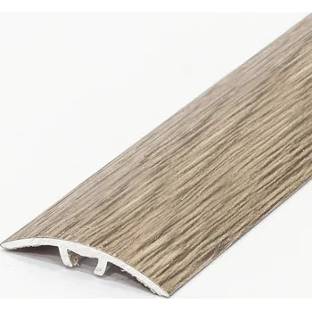 přechodová lišta Přechodová lišta oblá 30 mm 2,7 m, Dub šedý dřevodekor, hliníková lišta narážecí