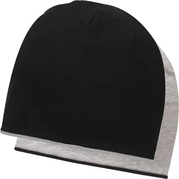 Čepice Čepice COFEE CONTRASTING JERSEY, barva černá - popelavě šedá
