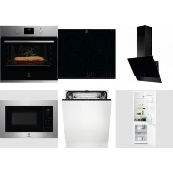 Set domácích spotřebičů ELECTROLUX KOFGH70TX + ELECTROLUX LIR60430 + ELECTROLUX LFV616K + ELECTROLUX EMS4253TEX + ELECTROLUX EEA27200L + ELECTROLUX LNT3LF18S