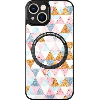 Pouzdro na mobilní telefon Kryt s geometrickým vzorem a MagSafe pro iPhone 14 Plus - trojúhelníky