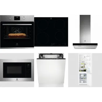 Set domácích spotřebičů ELECTROLUX KOFGH70TX + ELECTROLUX LIR60430 + ELECTROLUX LFT766X + ELECTROLUX EMS4253TEX + ELECTROLUX EEA27200L + ELECTROLUX LNT3LF18S
