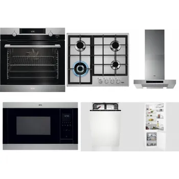 Set domácích spotřebičů AEG Mastery SteamBake BCK455350M + AEG Mastery StepPower HGB64420SM + AEG Mastery DBB5660HM + AEG Mastery MSB2547D-M + AEG Mastery GlassCare FSE73407P + AEG Mastery NoFrost SCB618F6TS