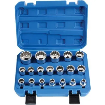 Gola sada SATRA Nástrčné hlavice 12-hran VARIO-PLUS metrické a cálové 1/2'', sada 19 ks