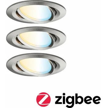 Svítidlo PAULMANN SmartHome Zigbee vestavná svítidla sada LED Coin Nova Plus 3x6,5W měnitelná bílá kruhové kov kartáčovaný 929.62 P 92962